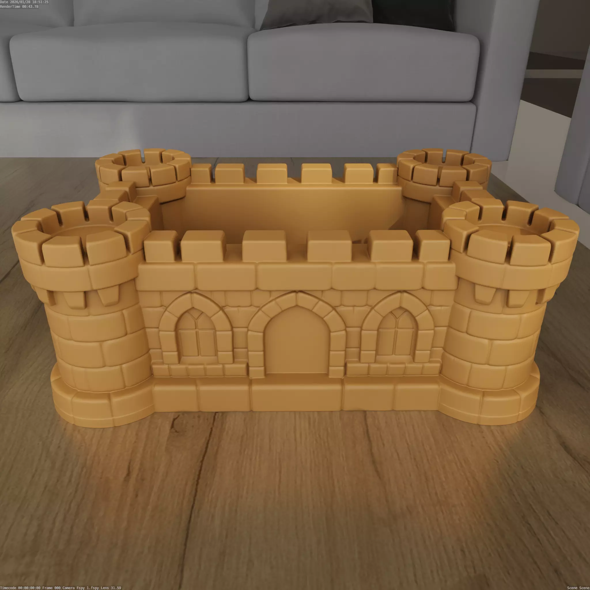 Castle Planter container STL for 3D print 3D print model