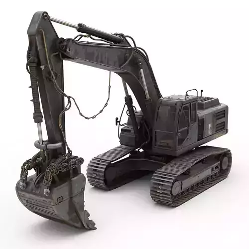 Gothic Coffin-Themed Excavator 3D Model