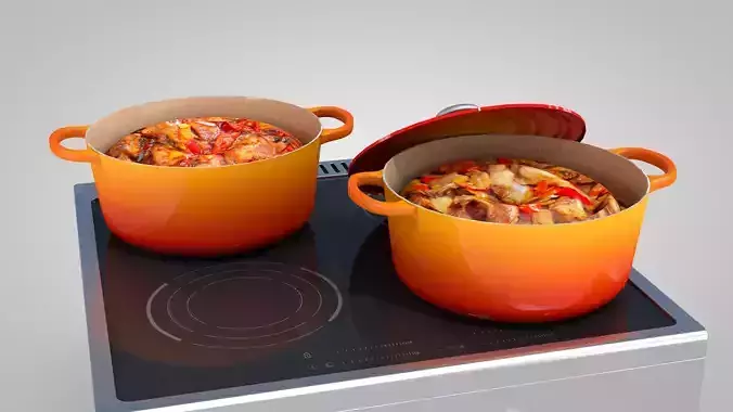 Cooking Red Orange 8 4L 3D model 4