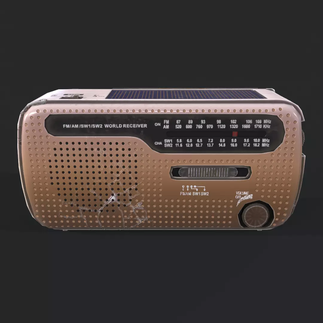 Radio Receiver - game-ready 3D model Low-poly 3D model