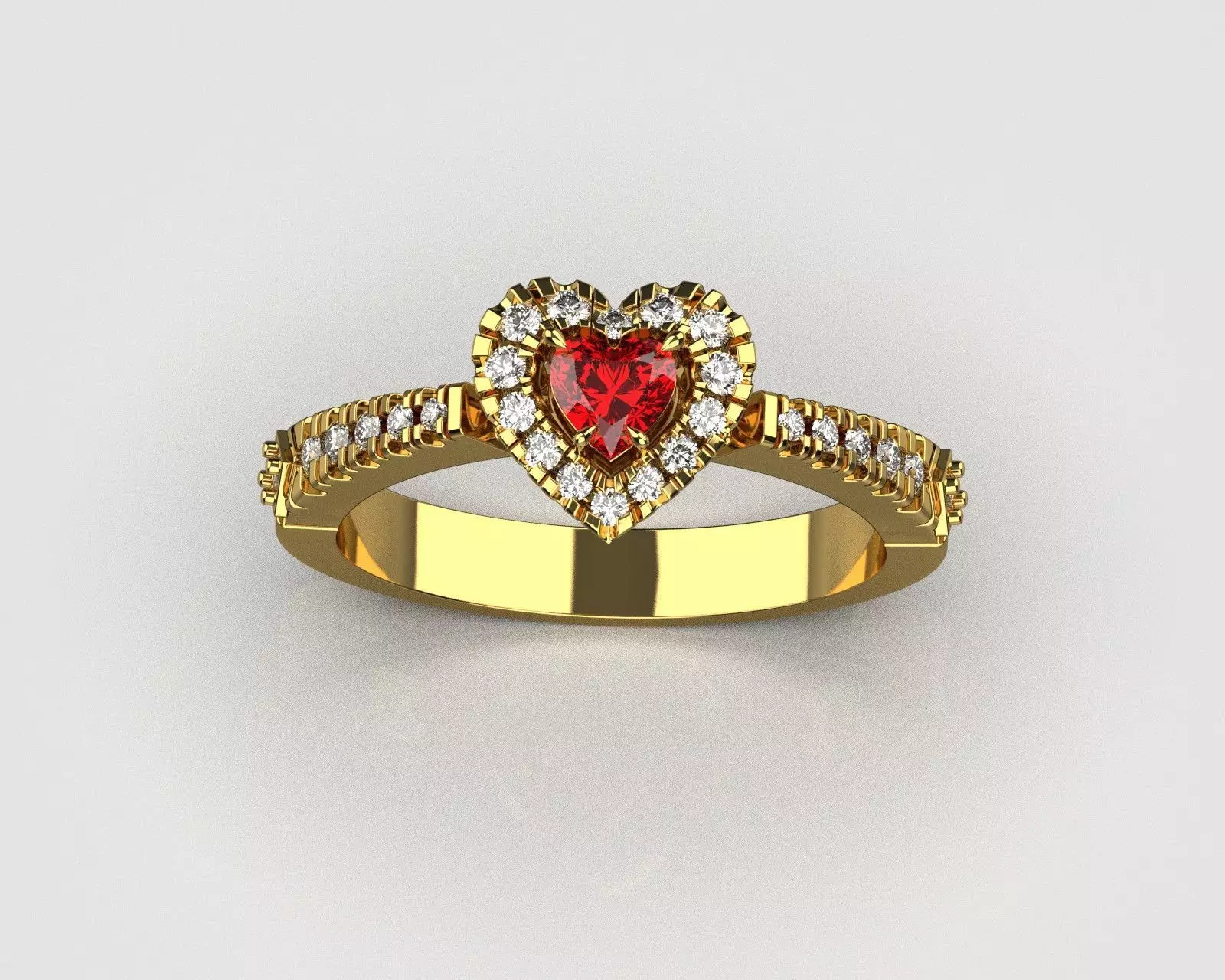 Heart Gemstone Ring 3D print model