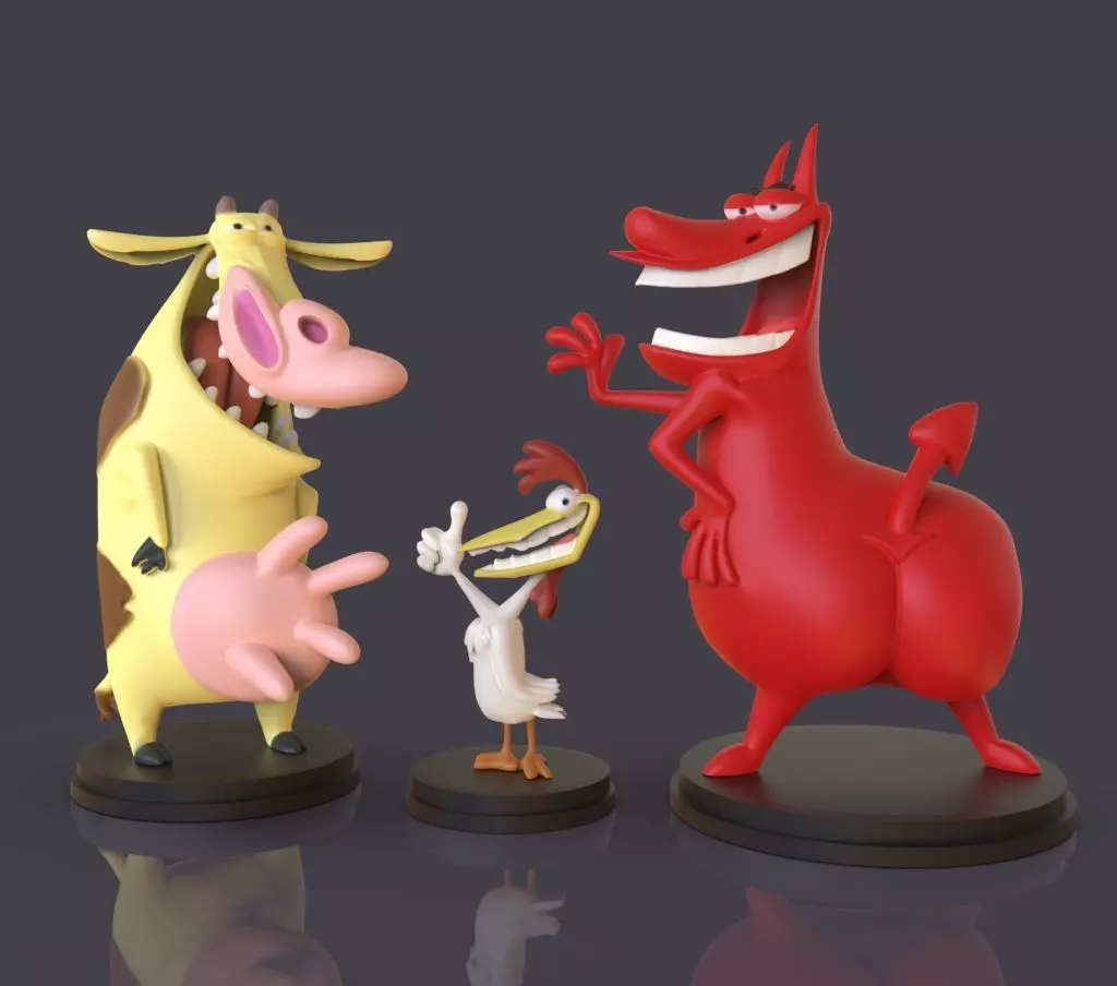 Cow and Chicken 3D print model