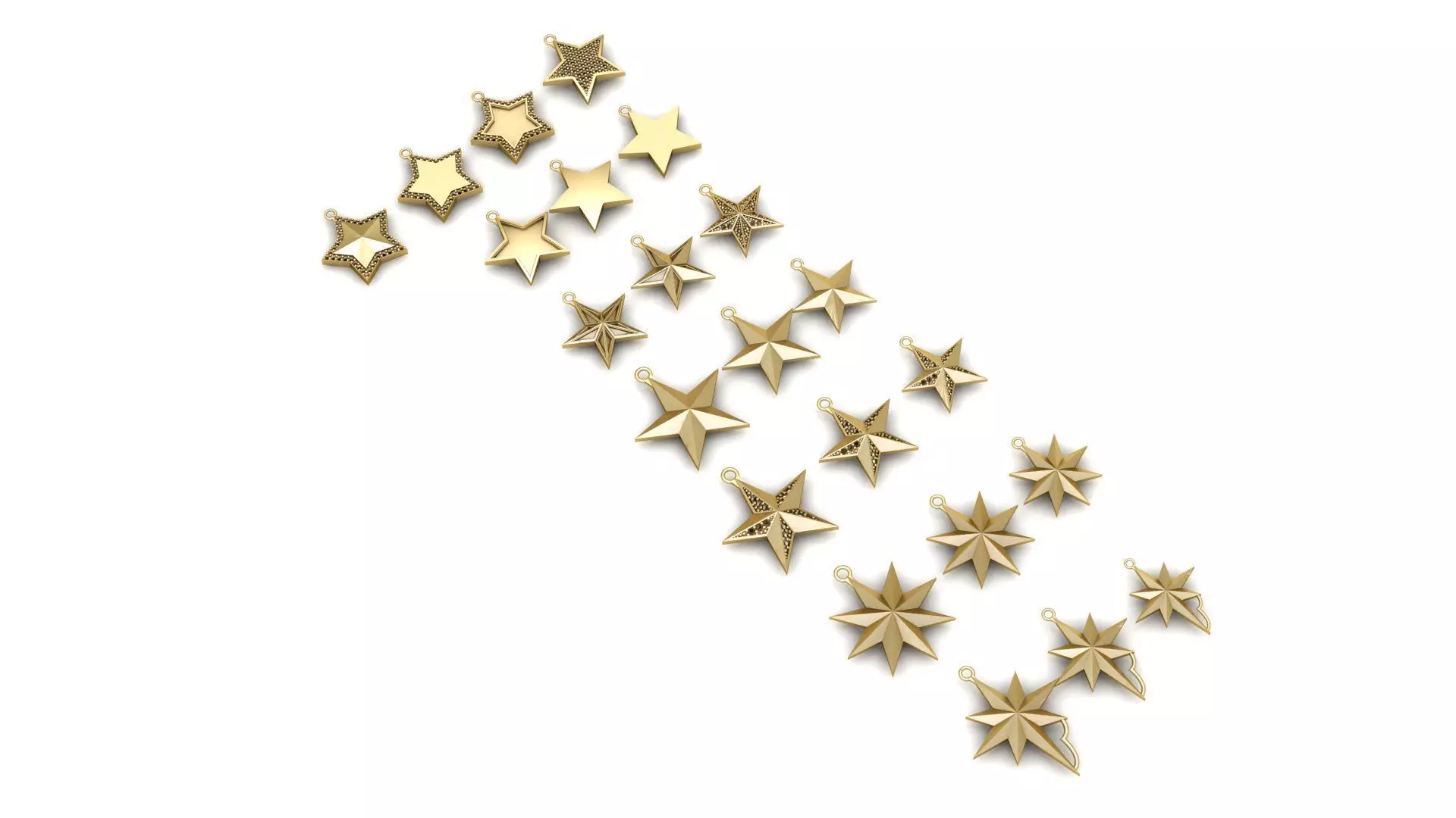 22 POPULAR STAR PENDANTS 3D print model