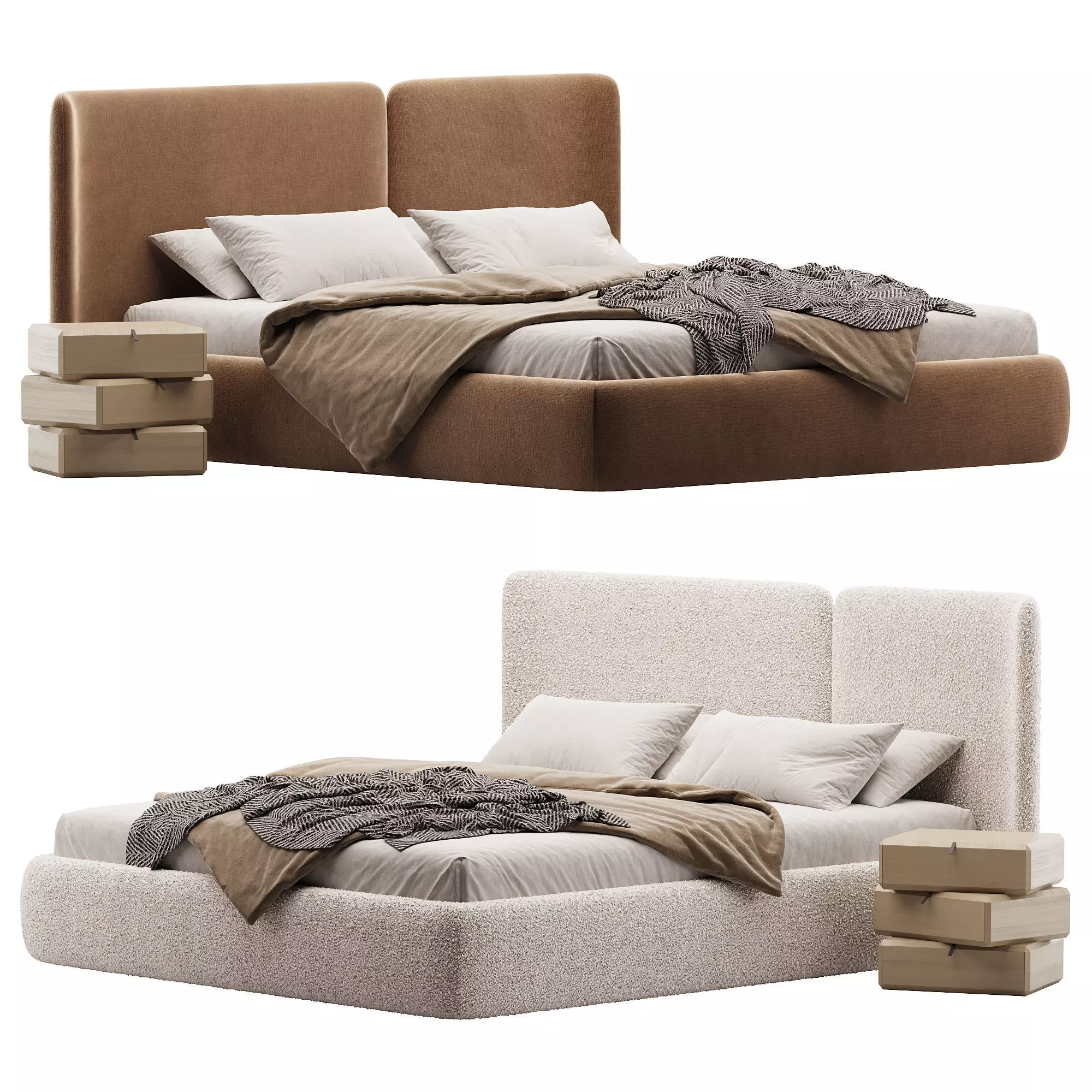 Lit coffre avec sommier relevable Molona Low-poly 3D model