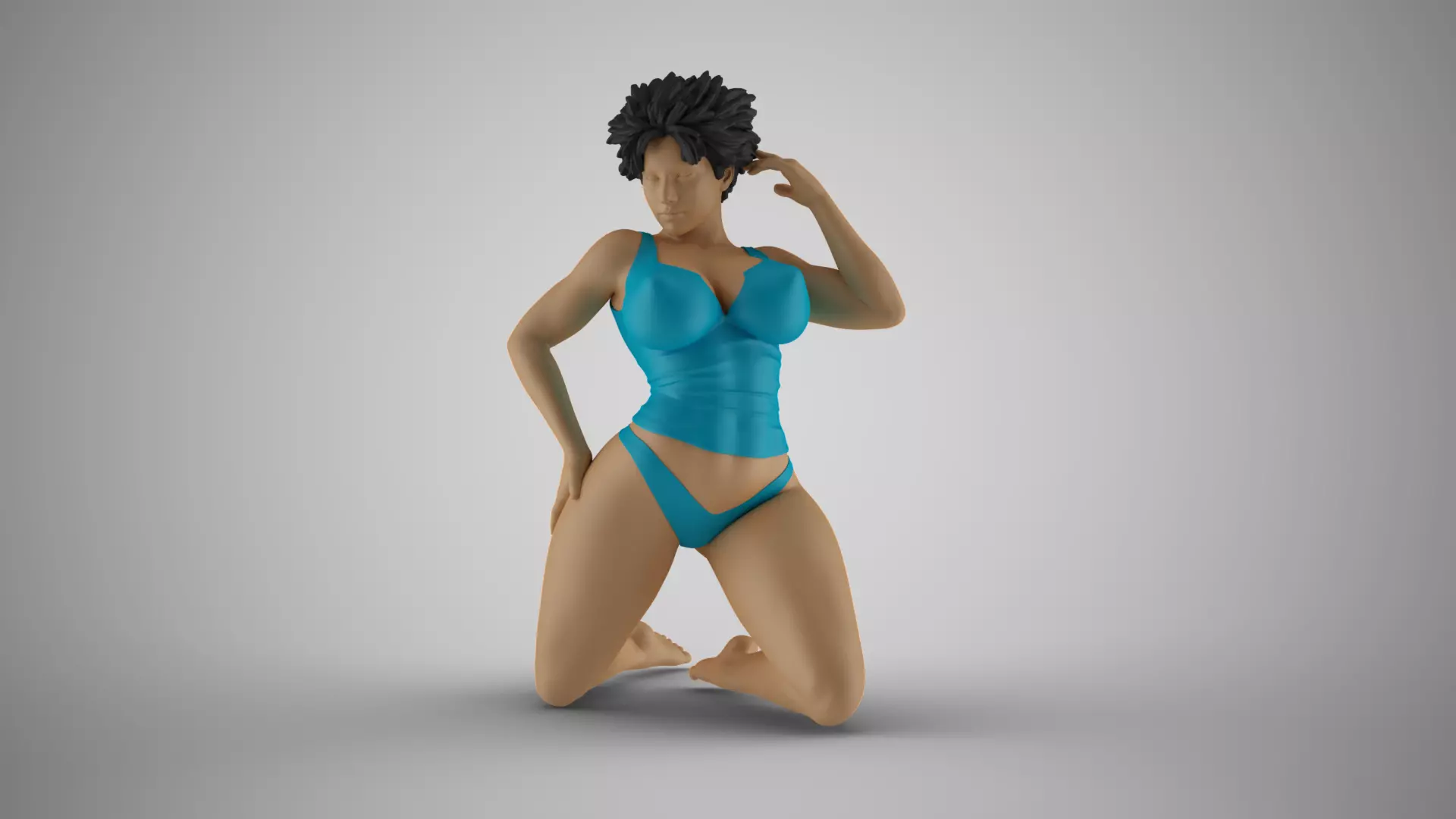 Girl on Her Knees 3D print model