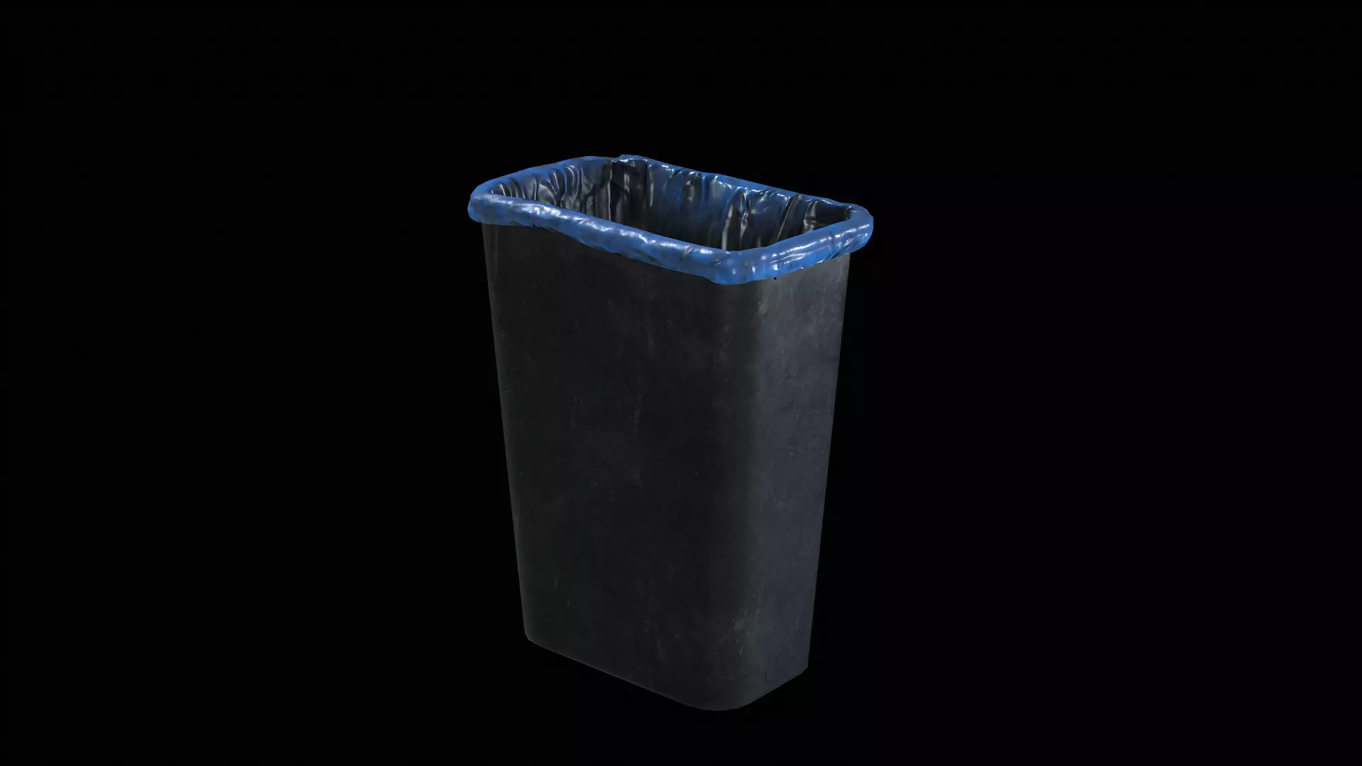 Realistic Office Trash Bin with Plastic Bag Low-poly 3D model