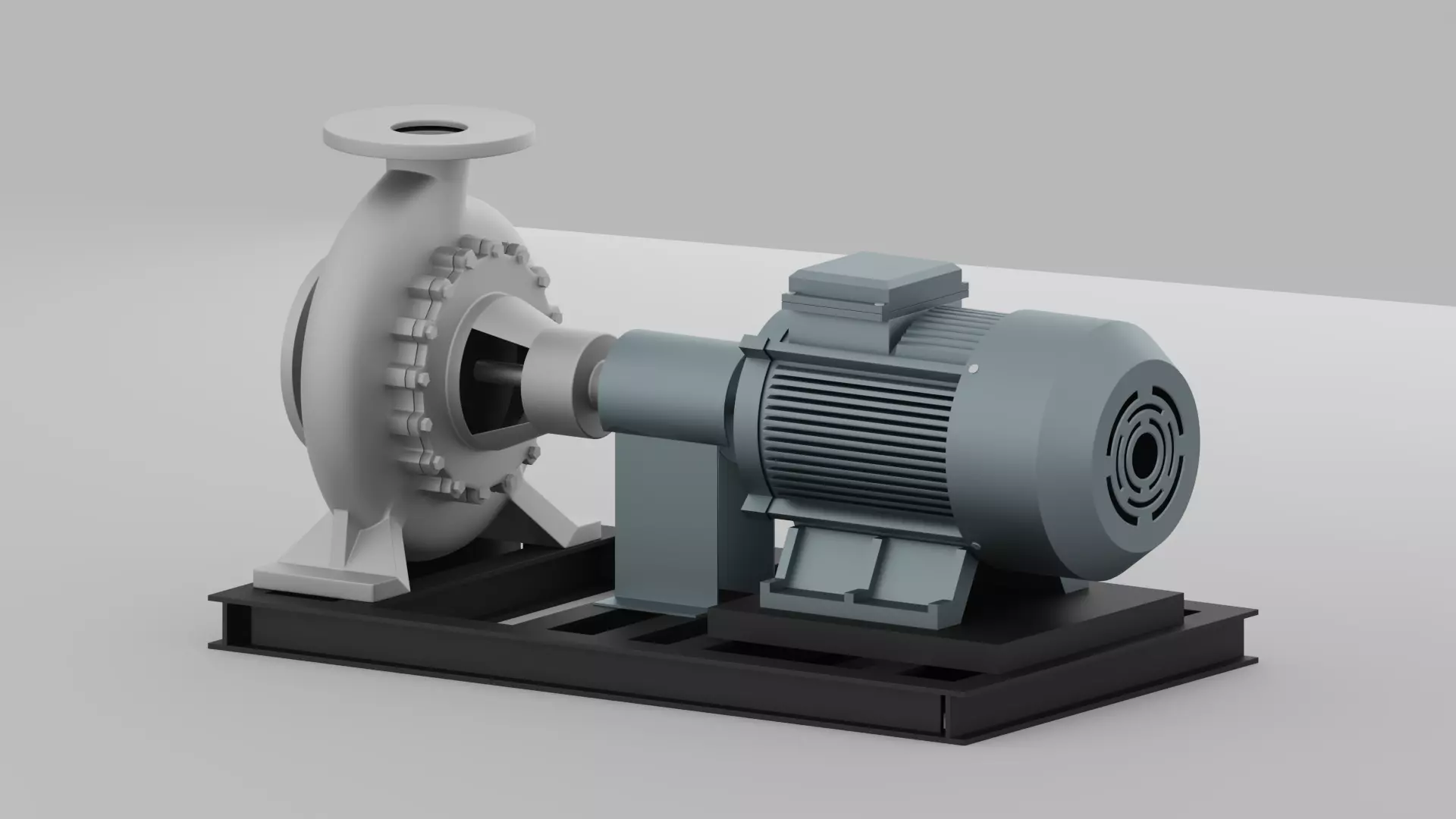 Industrial Centrifugal Pump Lightweight Visual Model 3D model