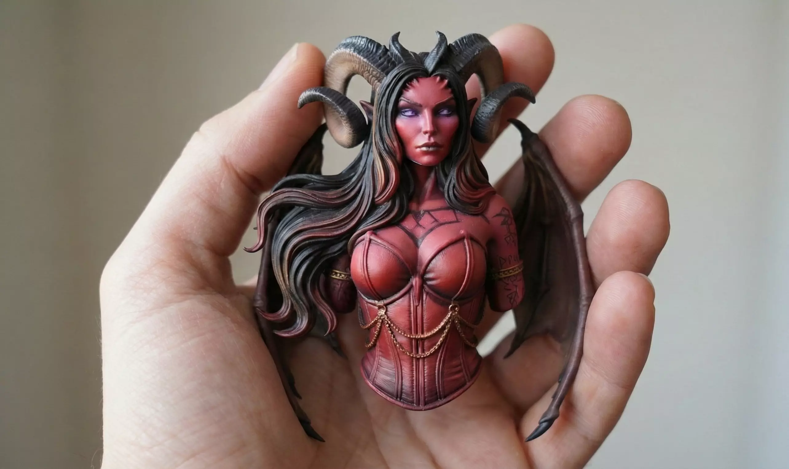 Succubus Demon Bust 3D Print Model 3D print model