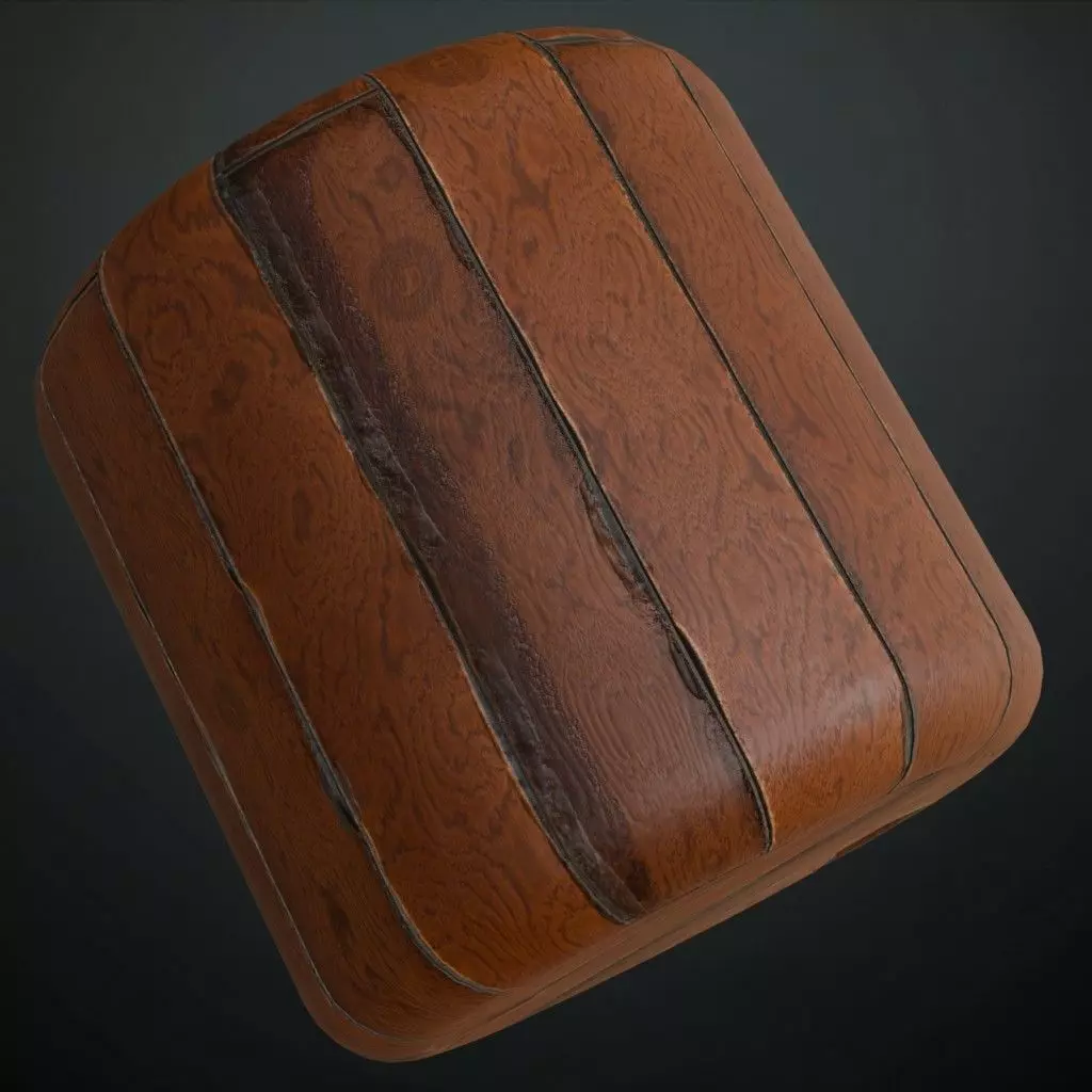 Antique Polished Mahogany Wood Planks PBR Texture