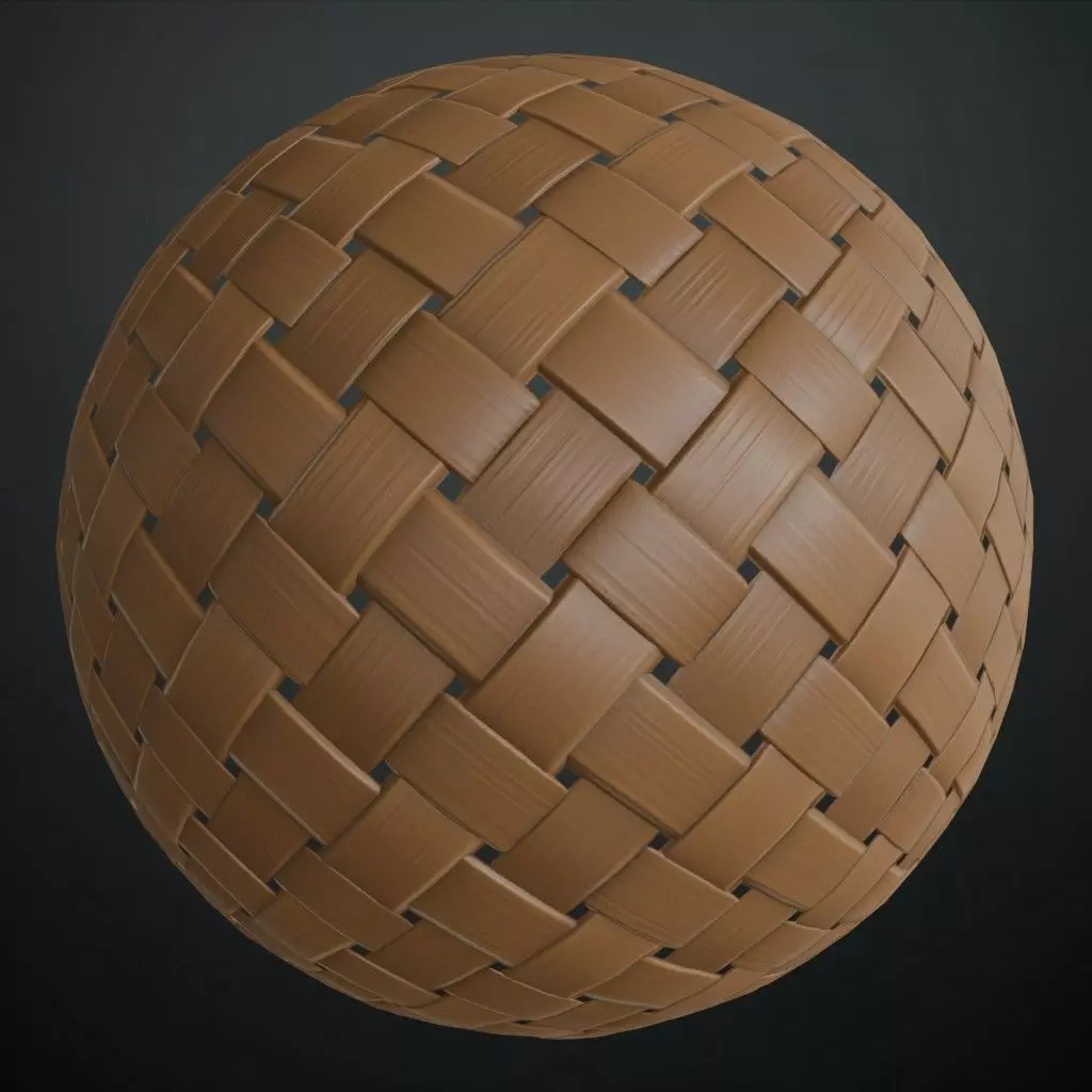 Diagonal Wicker Basket Weave PBR Texture