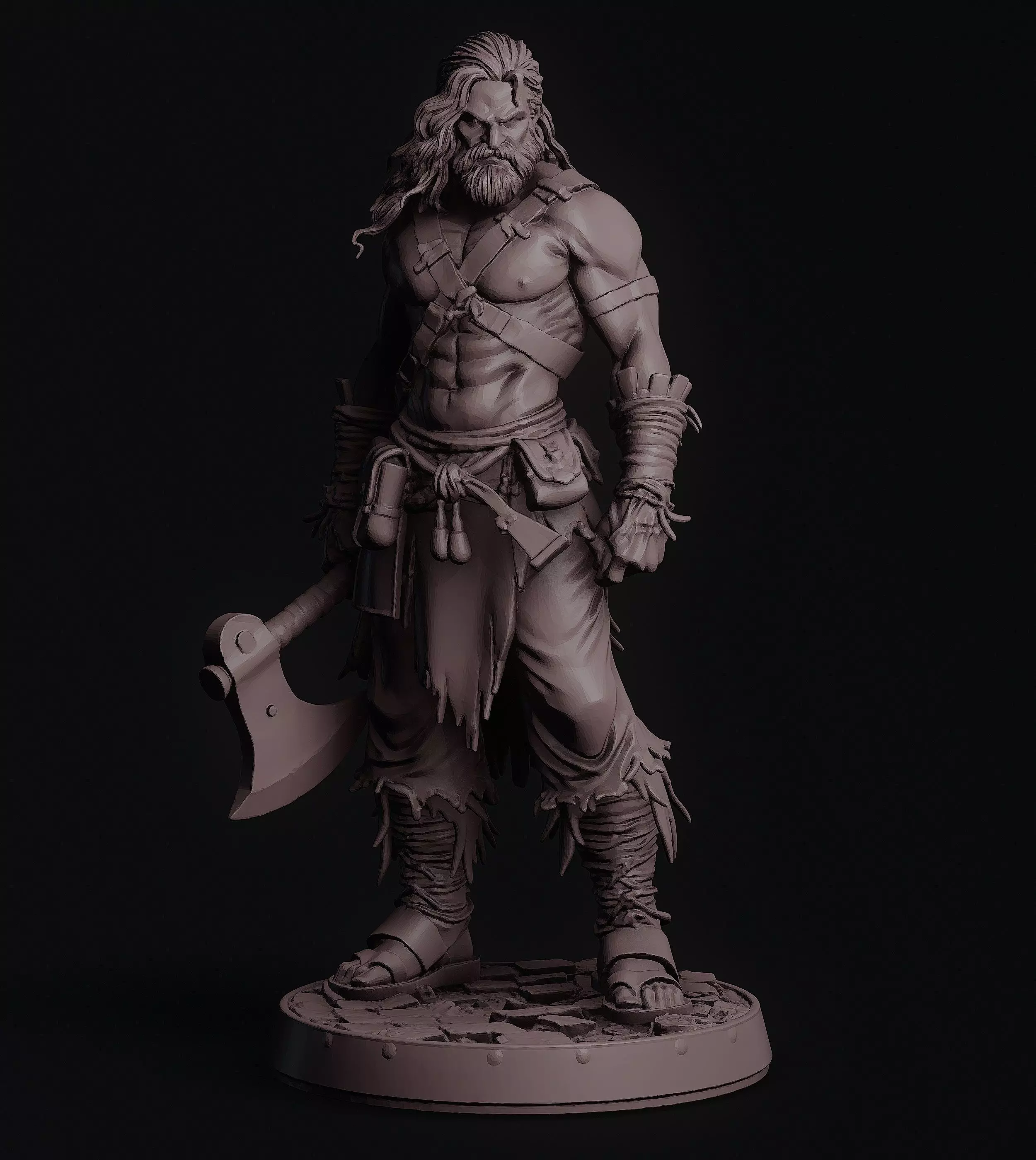 Barbarian Warrior Miniature 3D print model