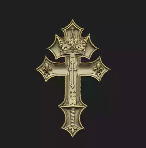 Cross Iris design warrior strong power baroque antique medieval 