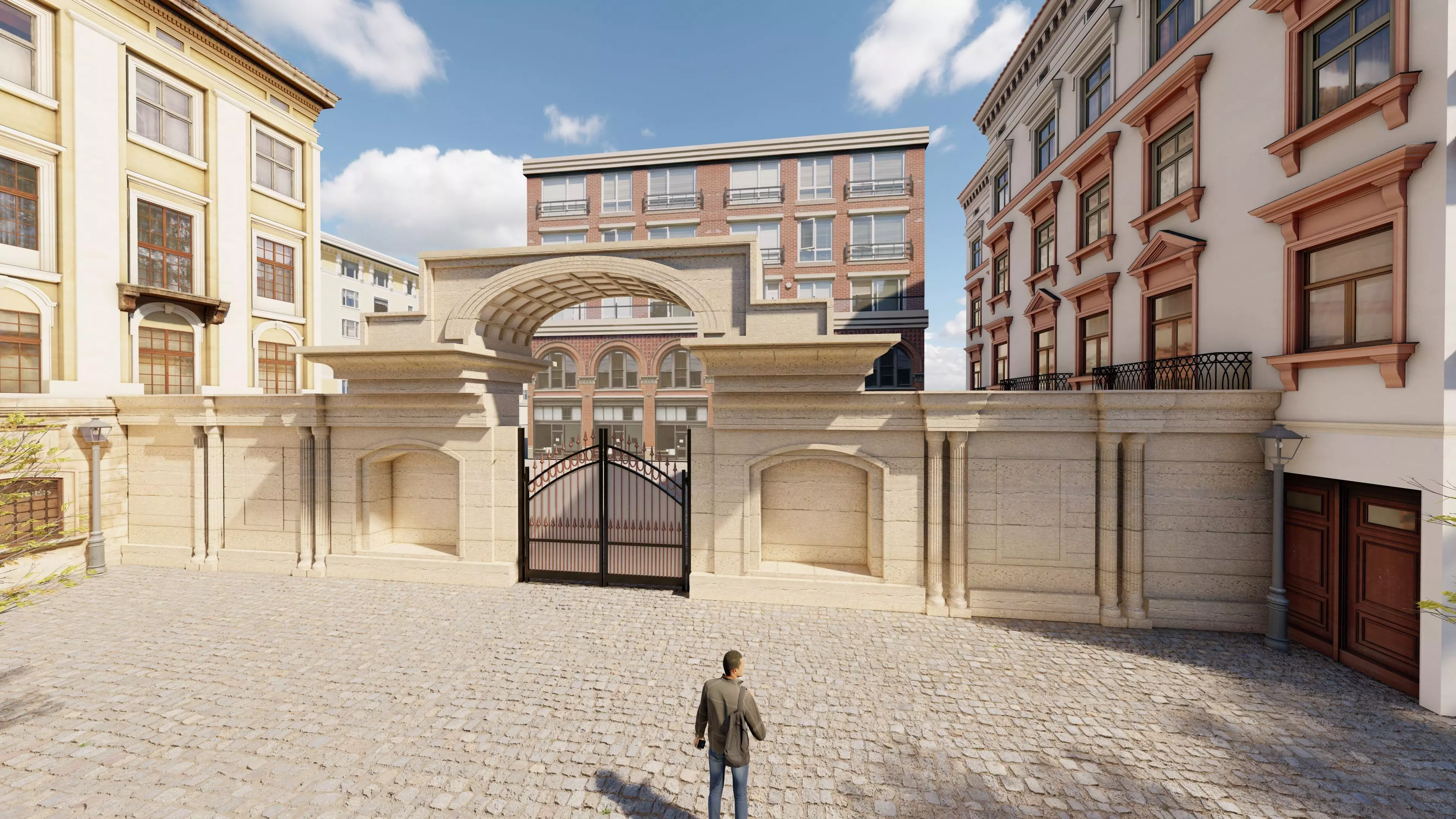 Classic stone facade-Building Classic Facade Element 3D model 3D model