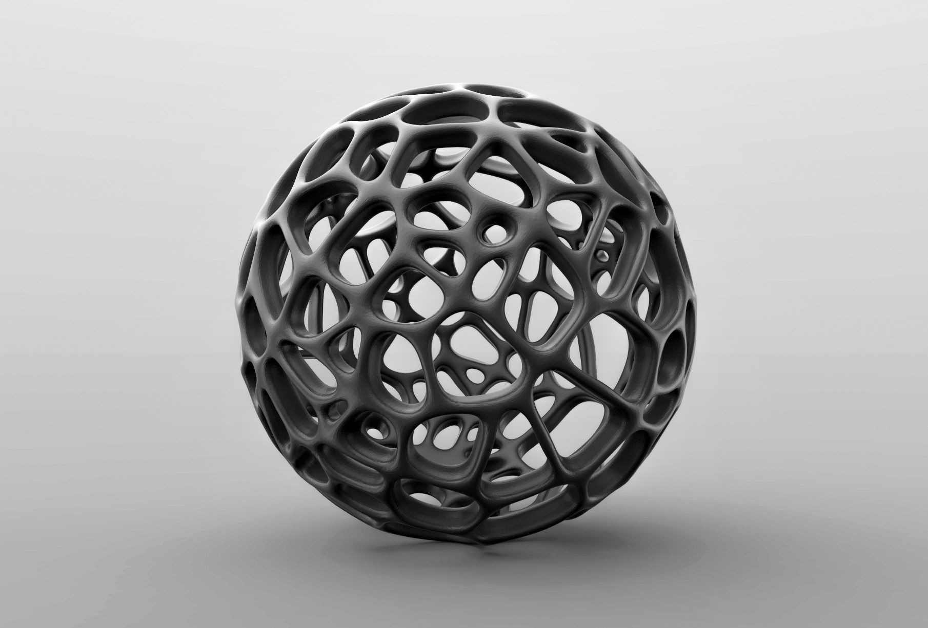 Generative design Voronoi sphere high quality version 3D print model_1