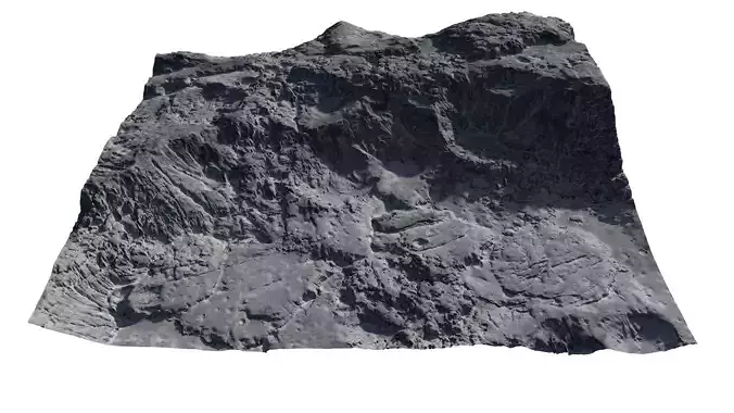 The surface of the crater The surface of an alien planet 3D model