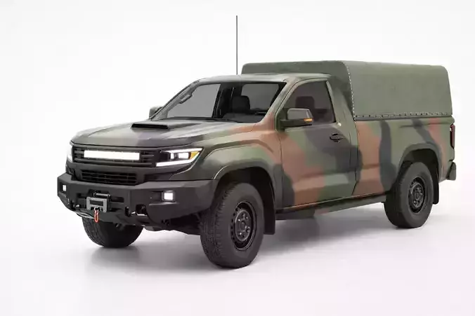 Generic Military Pickup 3D Model Tactical Utility Vehicle 01