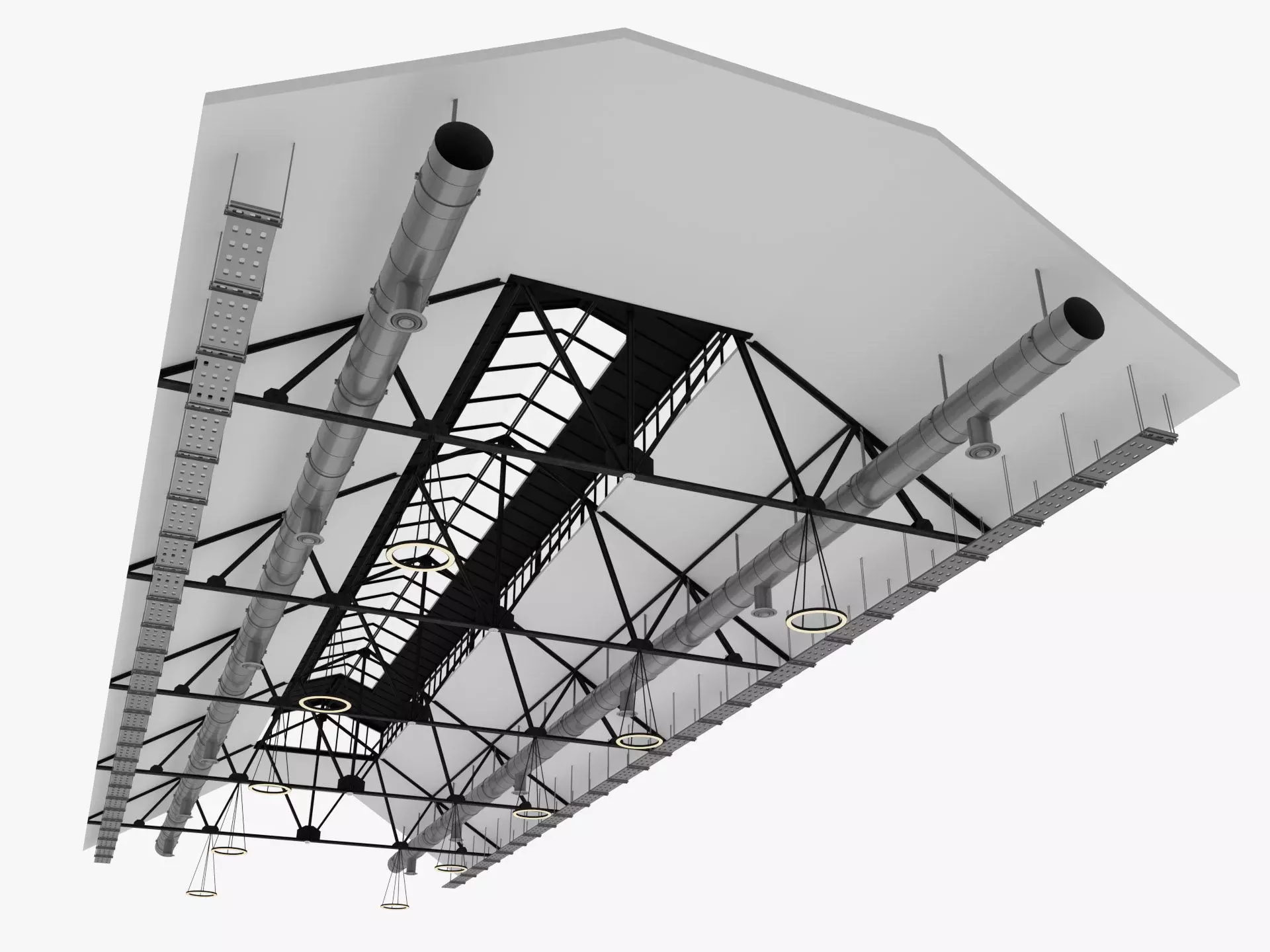 Ceiling Ventilation Pipes 24 3D model