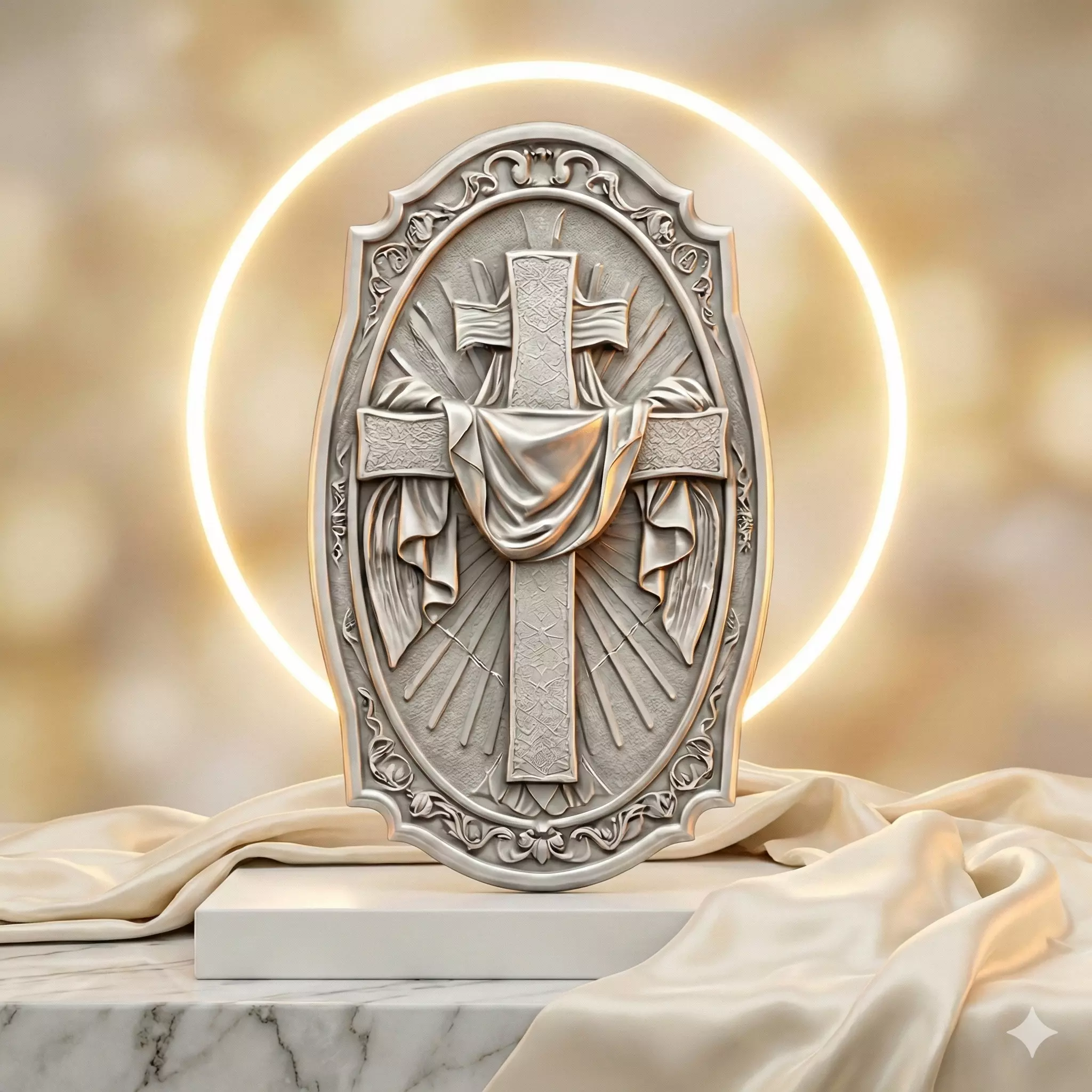 Sacred Cross Relief 3D Model 3D print model