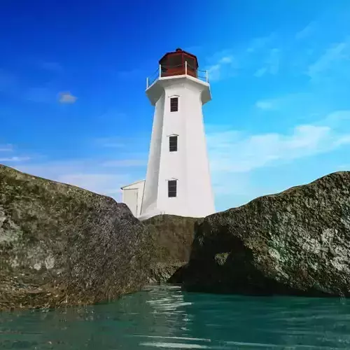 Lighthousepg Lighthouse on the island PBR low-poly game ready free VR / AR / low ...