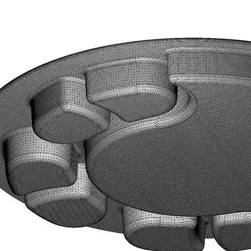 Brass Premium Partition Plate 3D model 7
