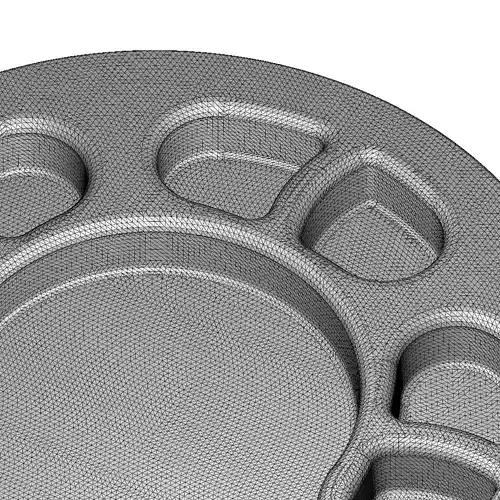 Brass Premium Partition Plate 3D model 6