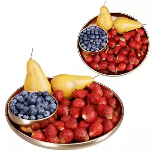  Fruits set 3d model