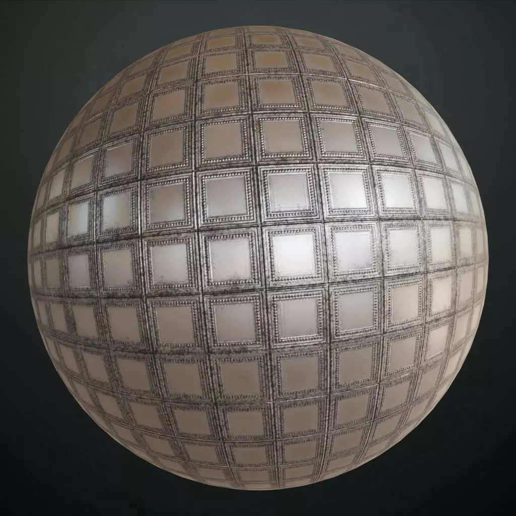 Silver Rusty Corrugated Metal Grill PBR Seamless Texture