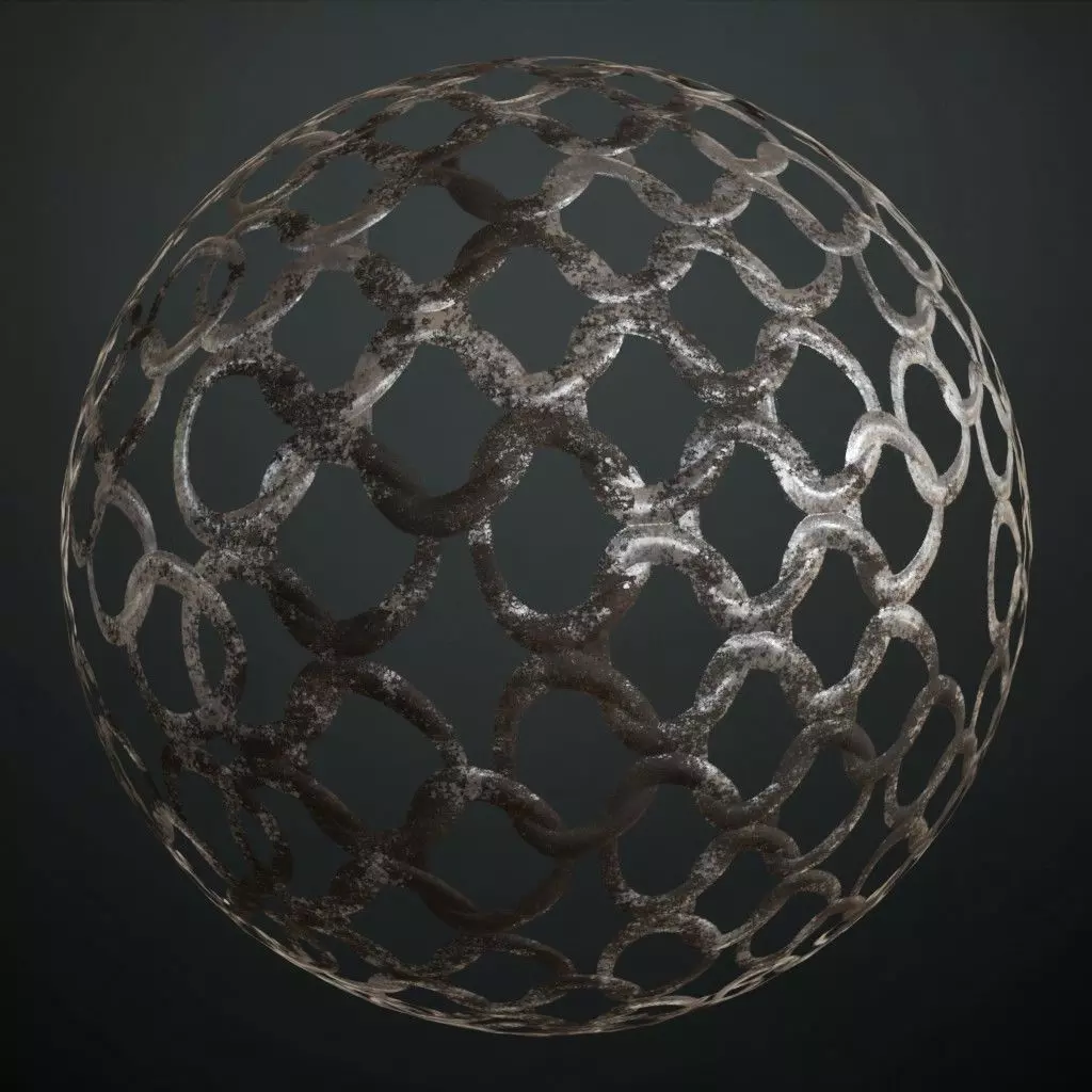 Silver Rusty Metal Weave Transparent PBR Seamless Texture