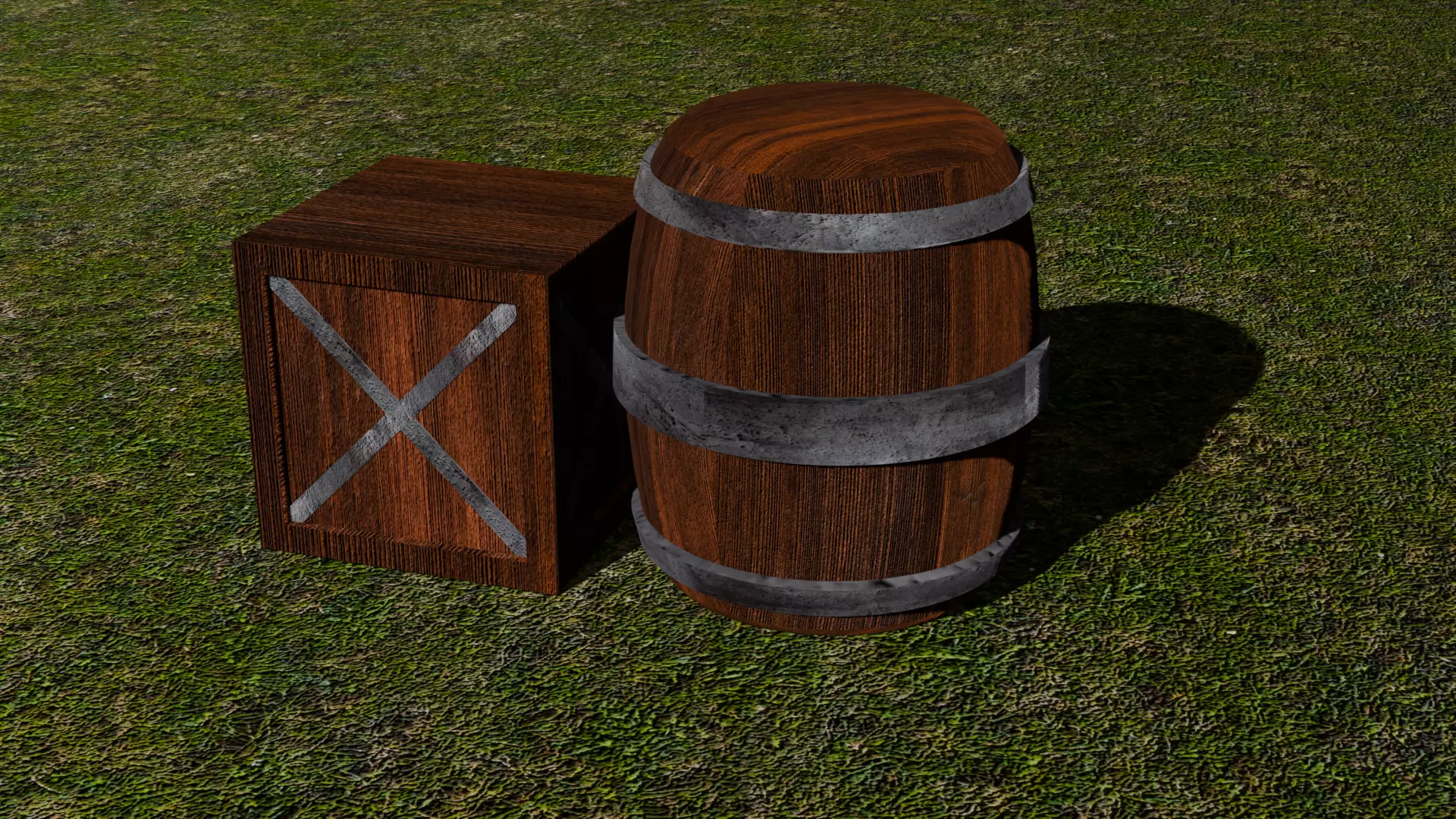 Crate and Barrel for FREE Free low-poly 3D model