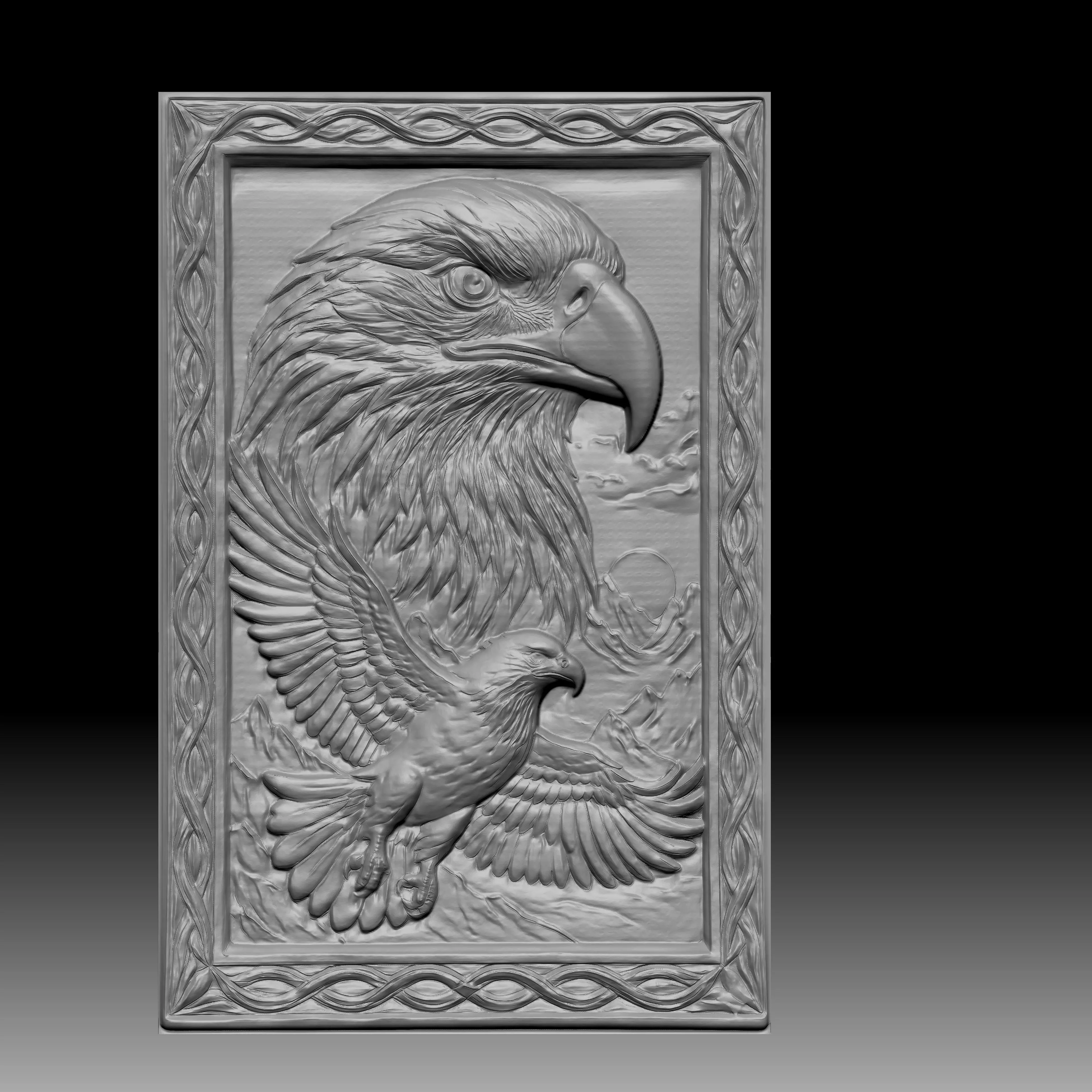 eagle wood cutting 3D print model 3D print model