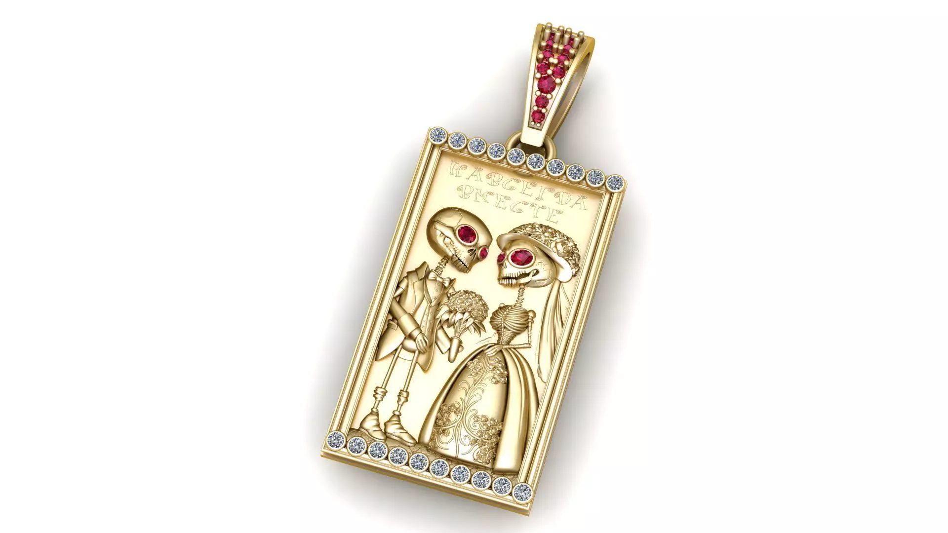 Skeleton Couple Wedding Pendan 3D print model