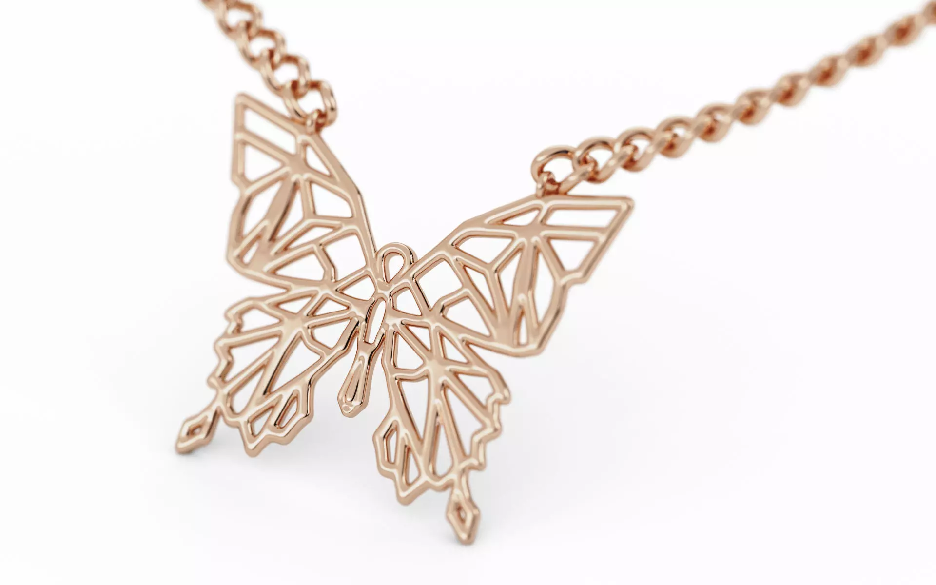 Geometric Butterfly Pendant 3D print model