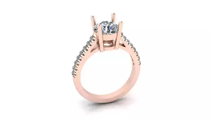 round solitaire micro setting engagement jewelry ring 