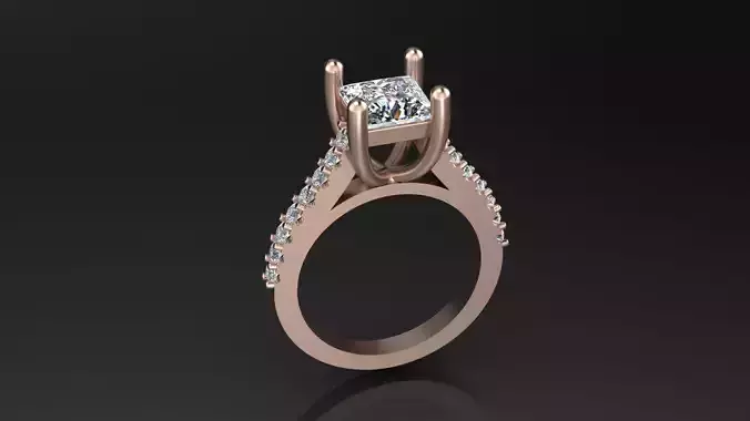 prince cut solitaire engagement jewelry ring 