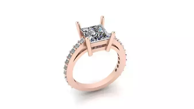 prince cut solitaire engagement jewelry ring 