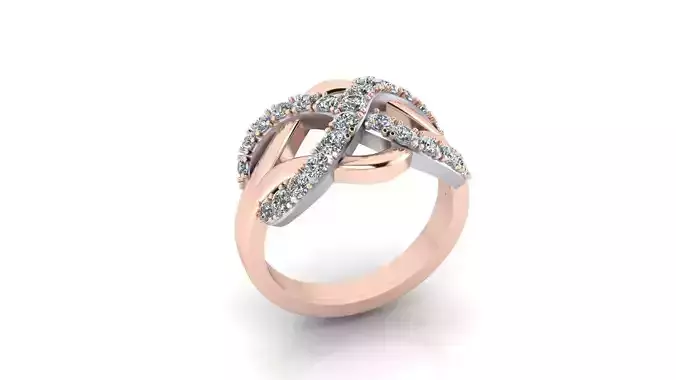 two tone X jewelry ring