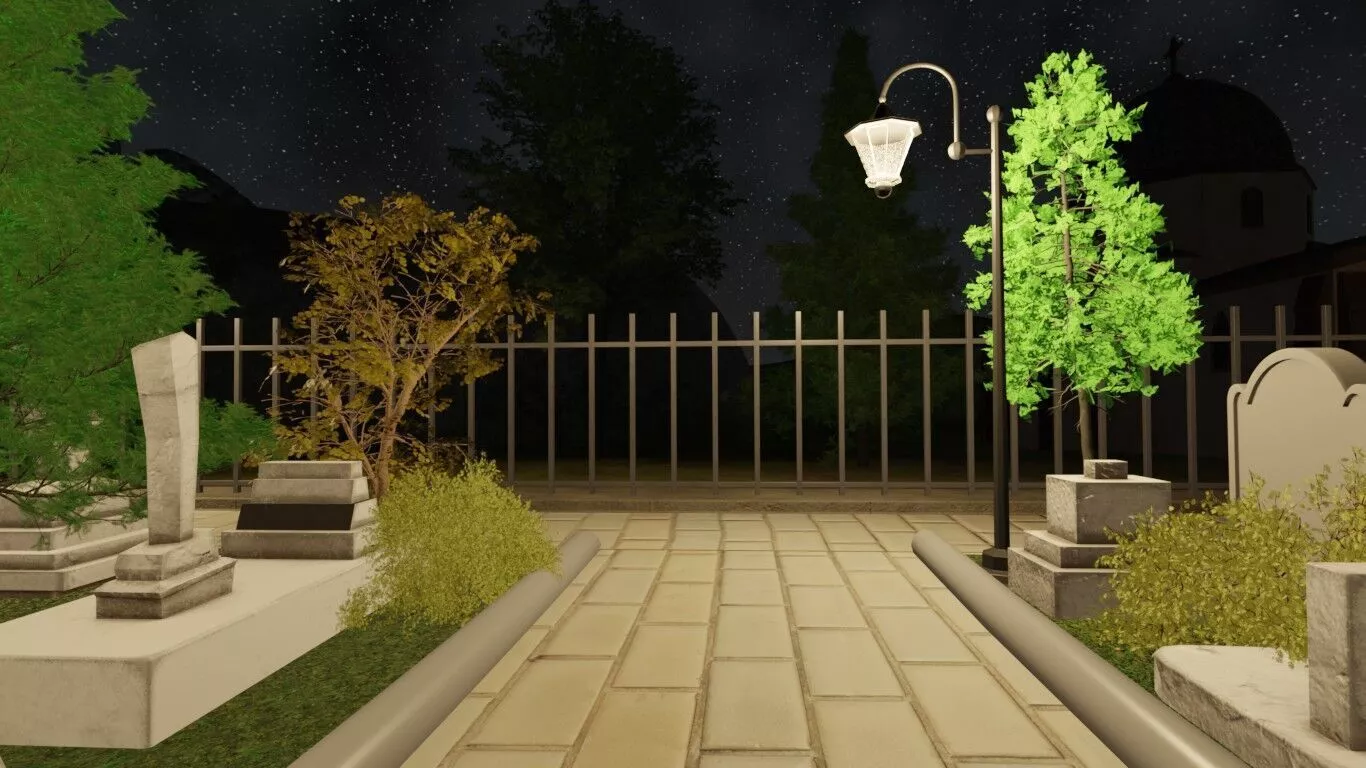 Cemetery At Night 3D model