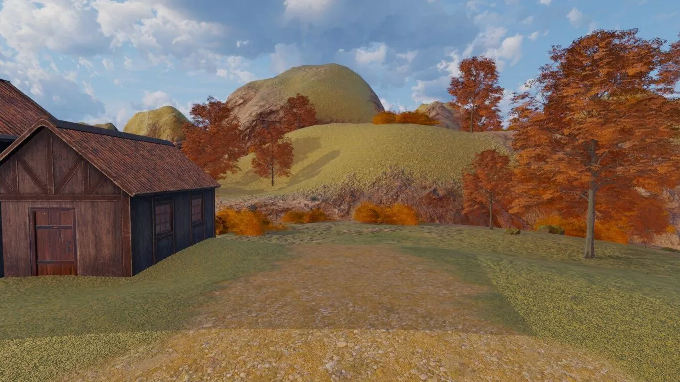 Coastal Village At Sunset 3D model