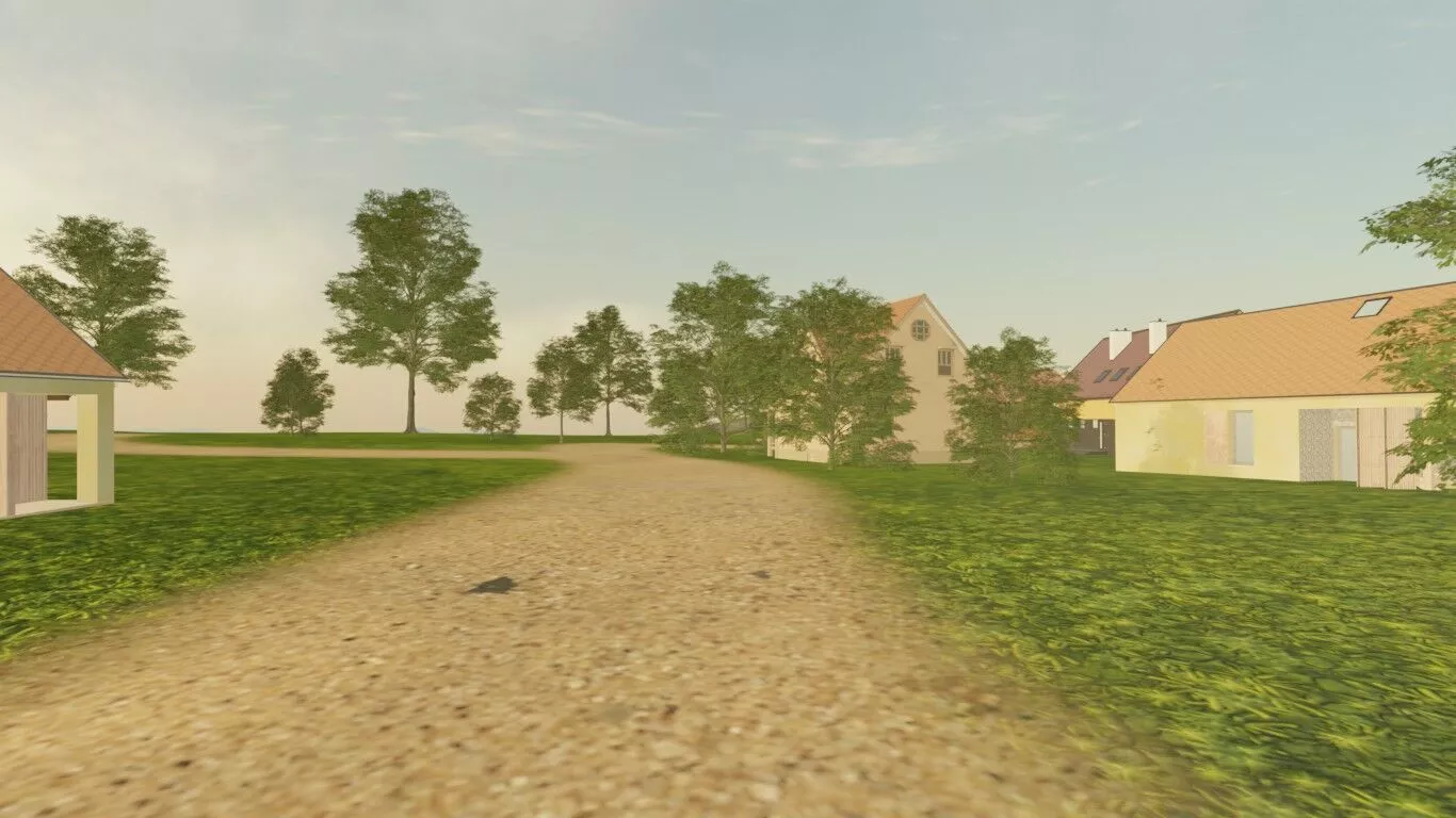 Coastal Village Landscape 3D model