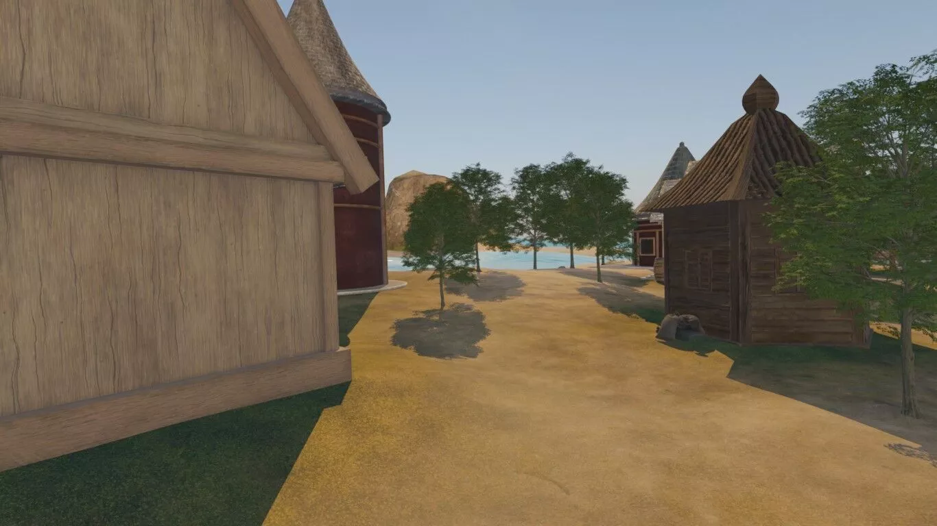 Coastal Village Scene 3D model