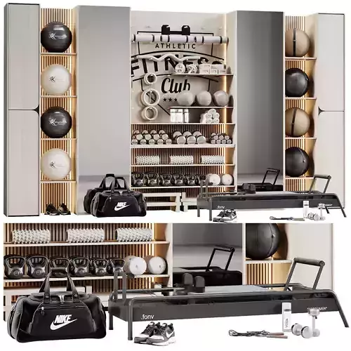 Home Gym Wall Rack with Equipment 07