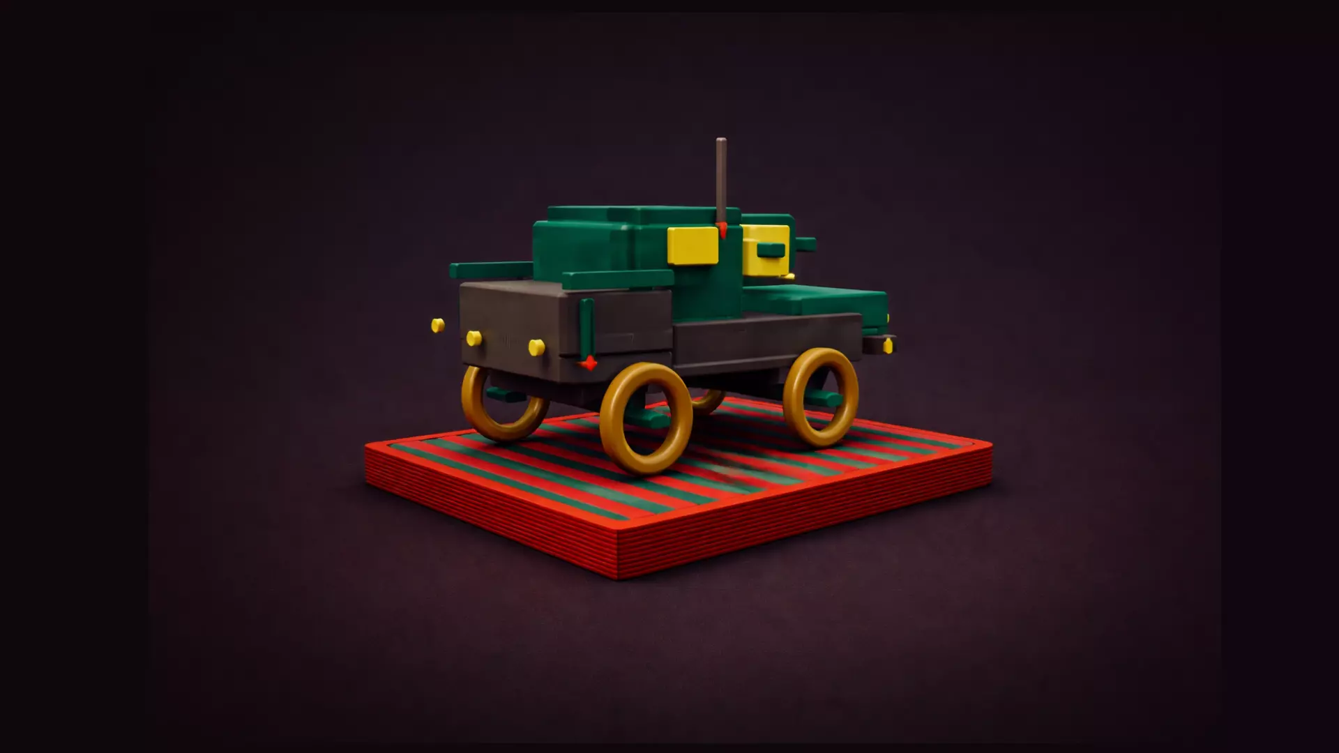 Low-Poly Truck Stylized Game-Ready Vehicle Low-poly 3D model