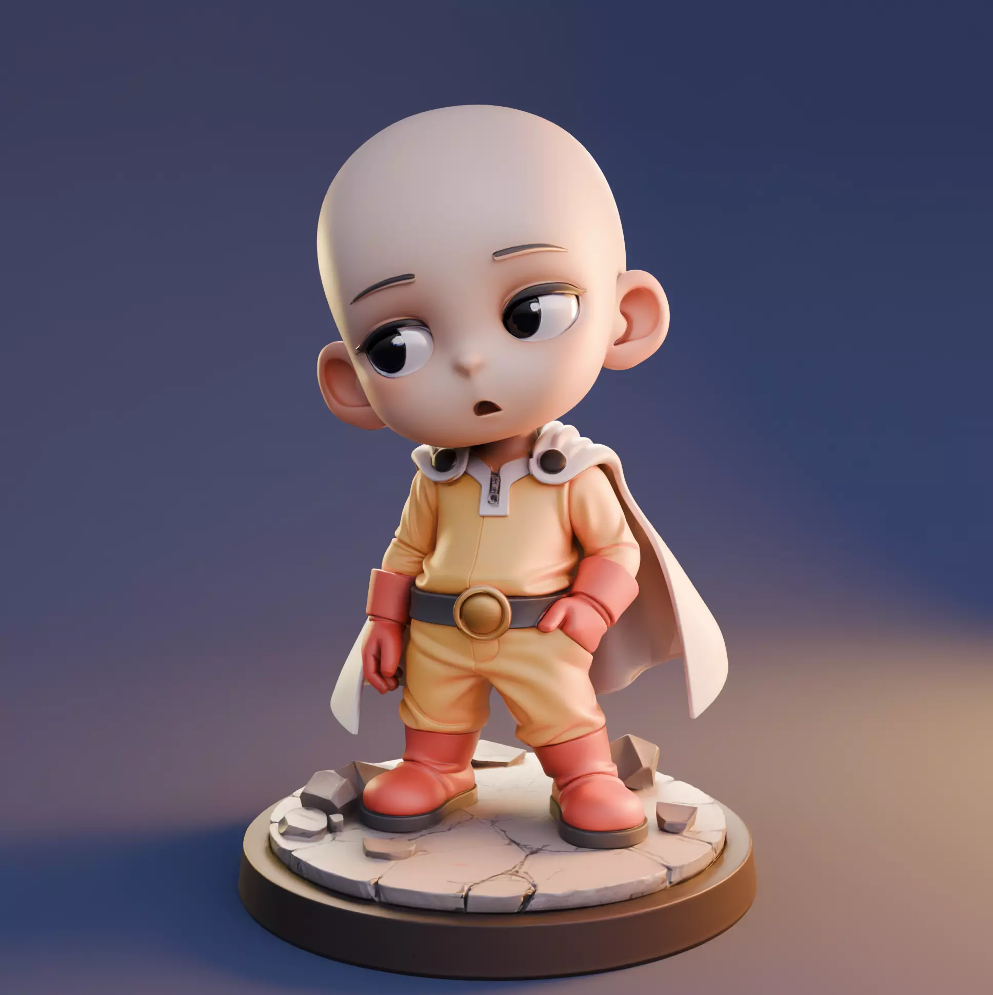 Saitama One Punch Man Chibi 3D print model