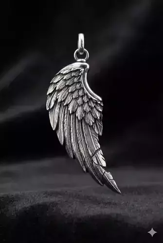 Wing Broken Pendant    Sculptural 3D Printable Model