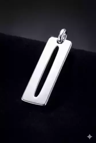 Void Mark Pendant   Minimal Sculptural 3D Printable Model
