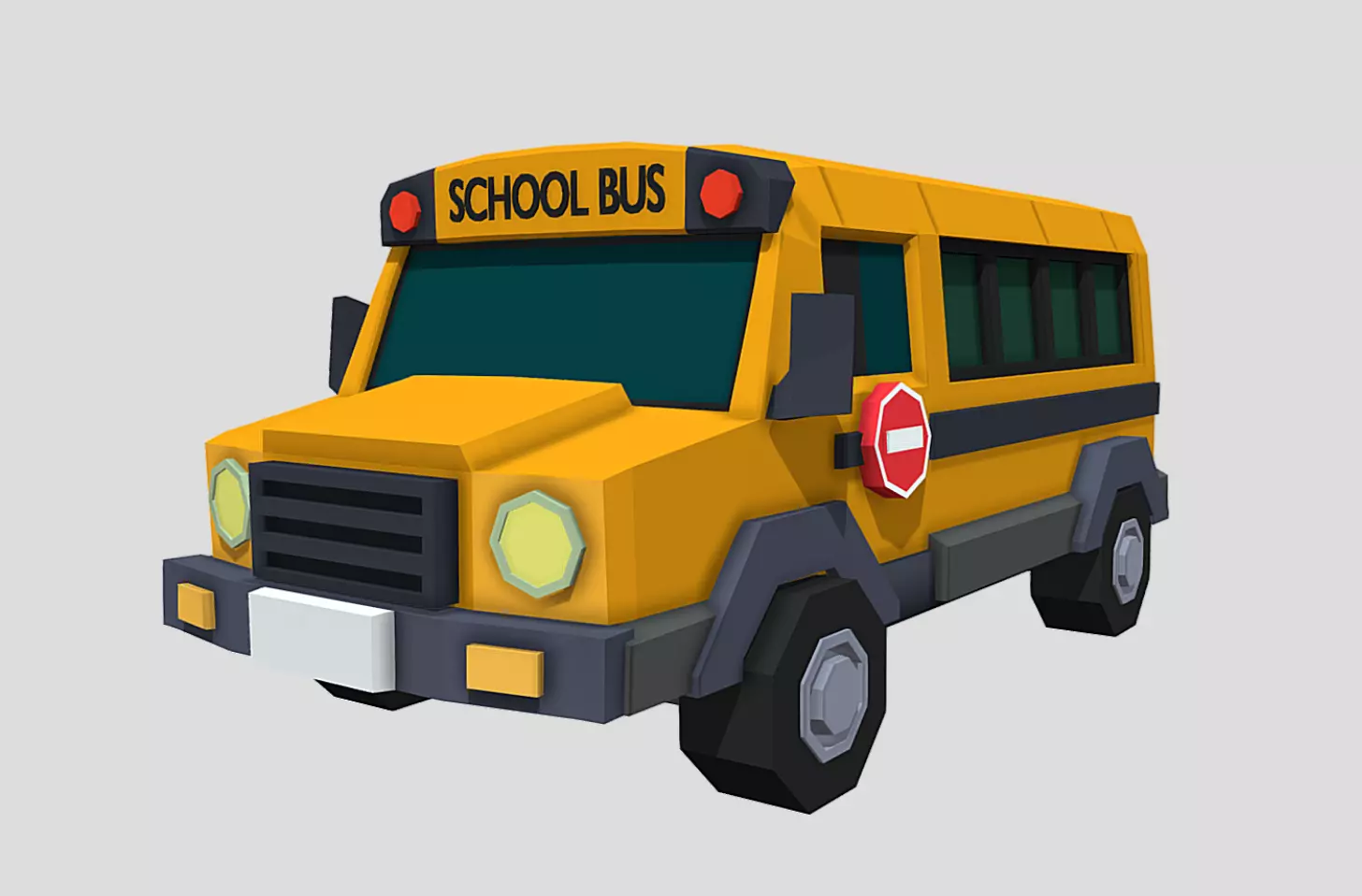 SchoolBus Game Ready Vehicle Variant Low-poly 3D model