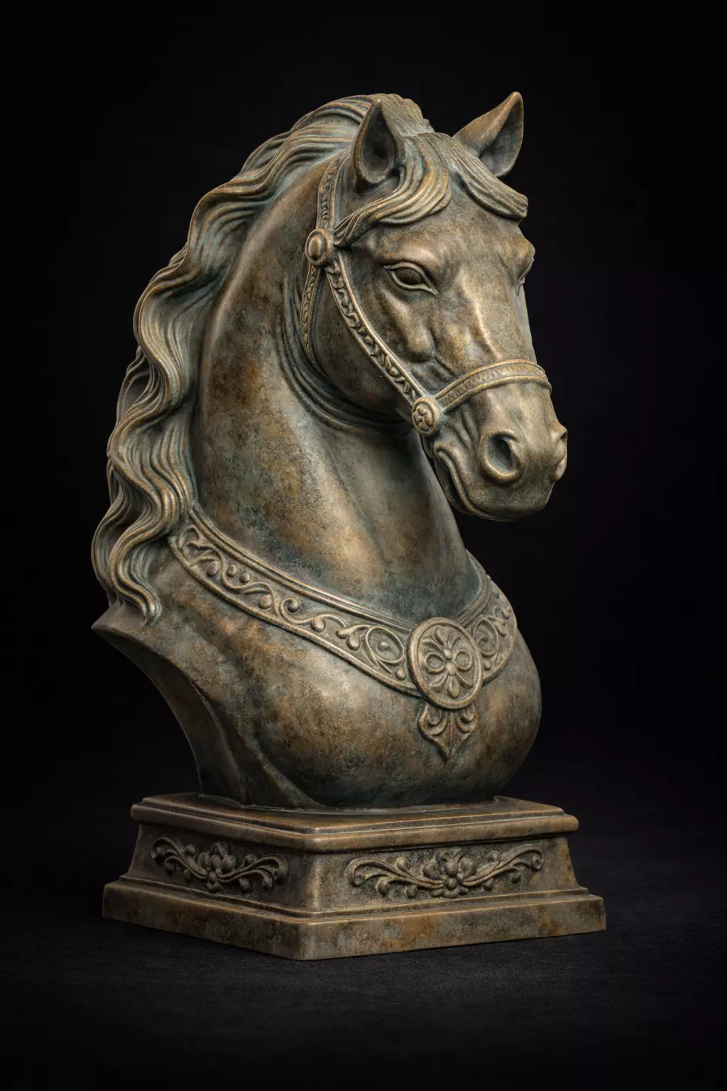 Aurelian Steed Classical Marble Horse Bust Sculpture 3D print model