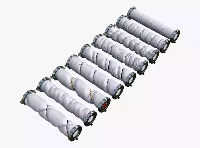 Aerospace Thermal Sleeves 9 Pieces Set M1 3D model