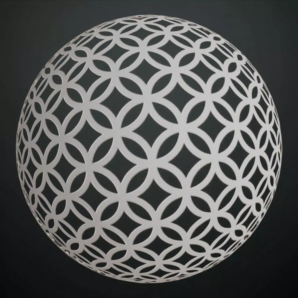 Silver Perforated Circle Brass PBR Seamless Texture