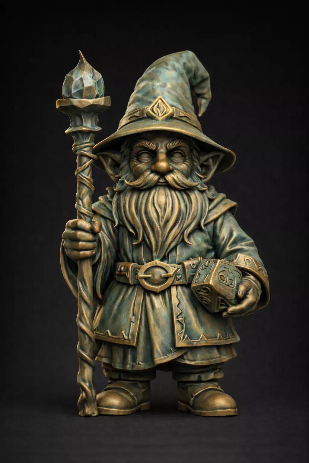 Runebinder Thalor Arcane Wizard Dwarf Sculpture 3D print model